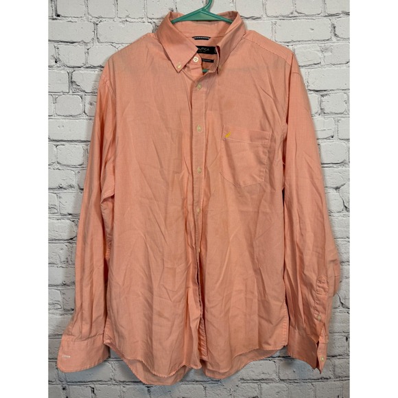 Nautica Button Down Shirt Wrinkle Resistant‎ Long Sleeve Dress Shirt L - Picture 1 of 4